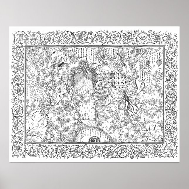 Adult Colouring Poster "Spoon Falls Art" (Front)