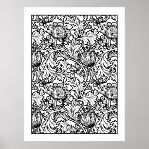 Adult Colouring Poster William Morris Anemone 