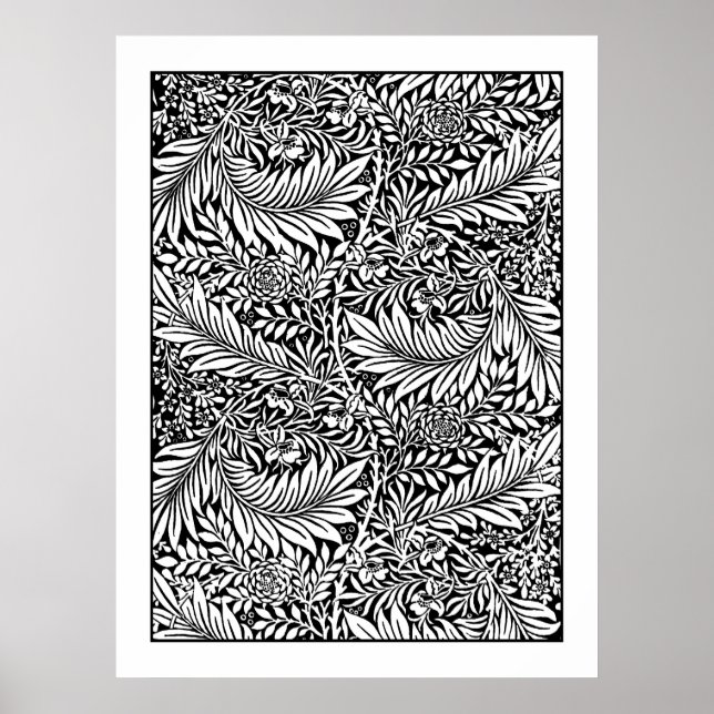 Adult Colouring Poster William Morris Larkspur  (Front)