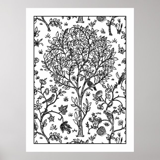 Adult Colouring Poster William Morris Tree of Life (Front)