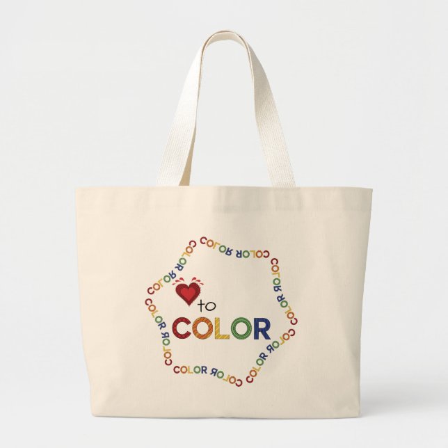 Adult Colouring Supply Large Tote Bag (Front)