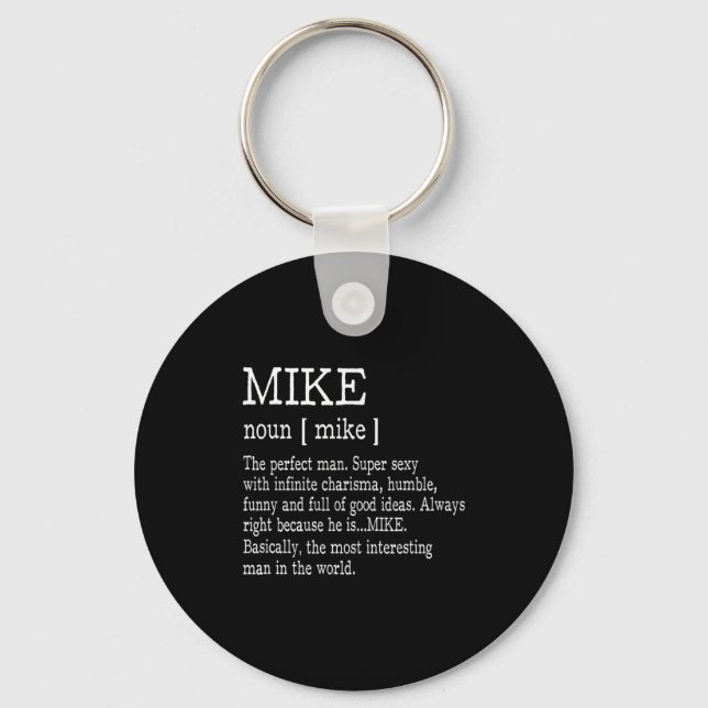 Adult Definition First Name Mike Men Funny  Key Ring (Front)