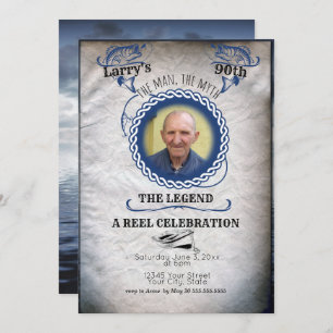 Adult Fisherman Birthday  the Legend Invitation