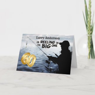 Adult Fisherman Milestone 60 Birthday the Big One Card