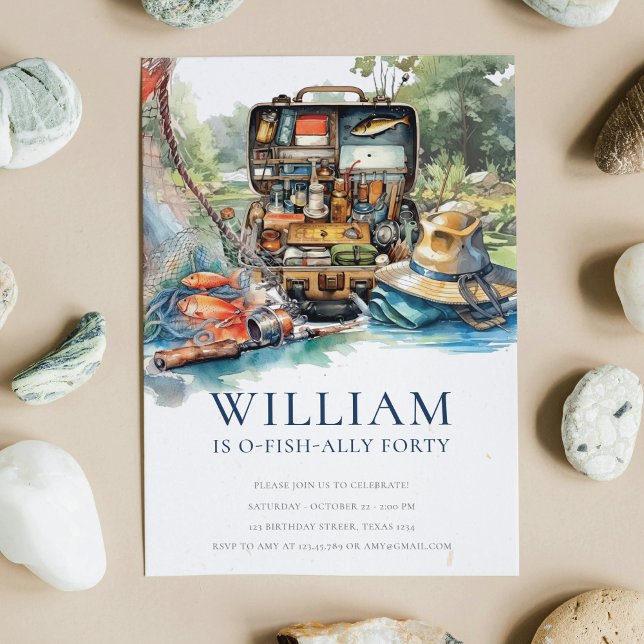 Adult Fishing Birthday Party Any Age Invitation (Creator Uploaded)