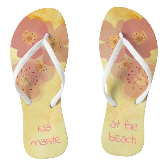 Adult Flip-Flops "Soft Yellows and Pinks" Thongs (Footbed)