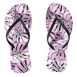 Adult Flip Flops-Tropical Leaves Thongs