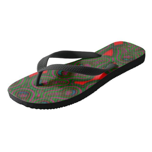 Adult Flip Flops, Wide Straps Thongs (Angled)