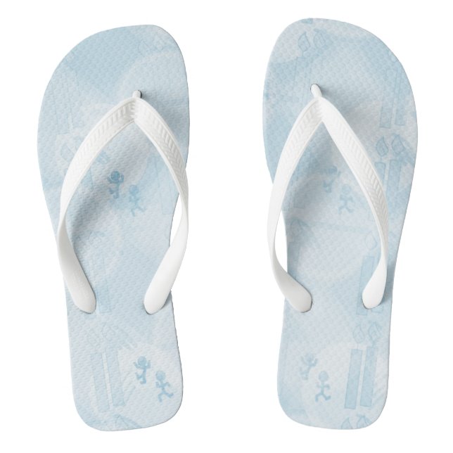 Adult Flip Flops, Wide Straps Thongs (Footbed)