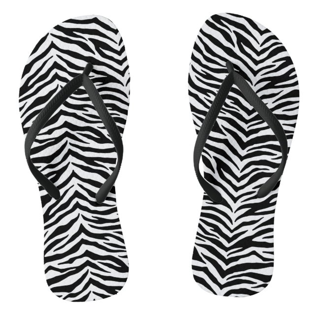 Adult Flip Flops-Zebra Print Thongs (Footbed)