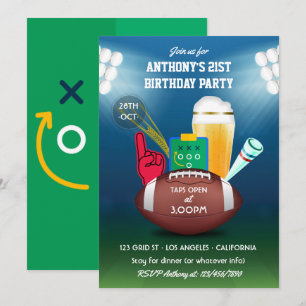 Adult Football Birthday Party Invitation