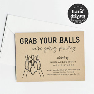 Adult Funny Bowling Party Invitation