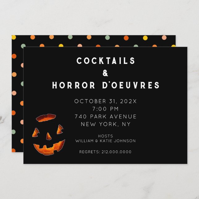 Adult Halloween Cocktail Party Invitation (Front/Back)