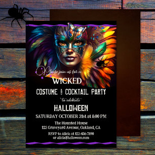 Adult Halloween Costume Cocktail Party Invitation