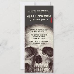 Adult Halloween Costume Party Skull Invitation
