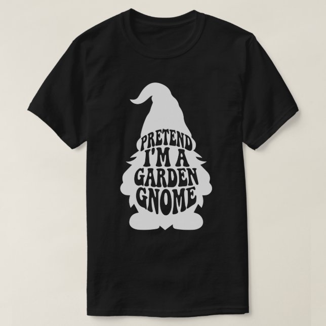 Adult Halloween Costume Pretend I'm A Garden Gnome T-Shirt (Design Front)
