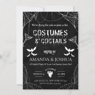 Adult Halloween Costumes & coctails  Party  Invitation