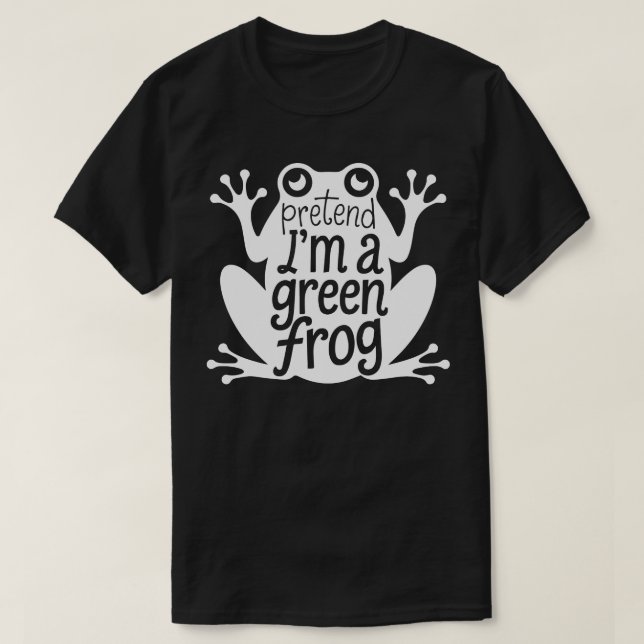 Adult Halloween Costumes Pretend I'm A Green Frog T-Shirt (Design Front)