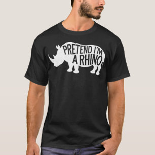 Adult Halloween Costumes Pretend I'm A Rhino T-Shirt