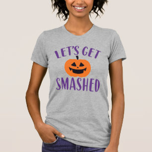 Adult Halloween   Let's Get Smashed   Pumpkin T-Shirt