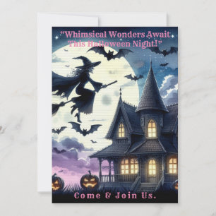 Adult Halloween Night Party invitation card.