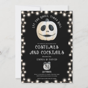 Adult Halloween Party Gothic Pumpkin Face Invitation