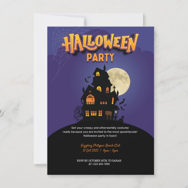ADULT HALLOWEEN PARTY  INVITATION (Front)