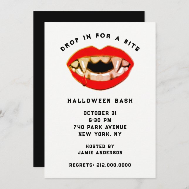 Adult Halloween Party Invitation (Front/Back)