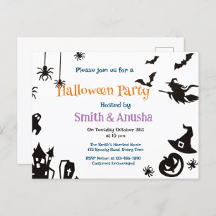 Adult Halloween Party Invitation Postcard
