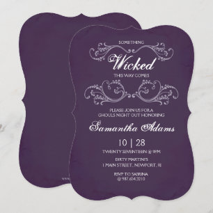 Adult Halloween Party Invitations Purple
