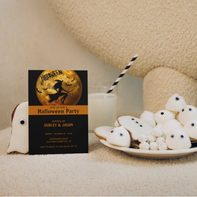 Adult Halloween Party Moon Invitation (Creator Uploaded)