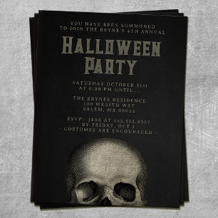 Adult Halloween Party Skull Black Flyer