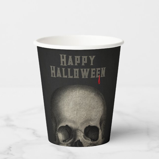 Adult Halloween Party Spooky Skull Paper Cups (Front)