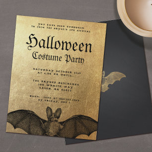 Adult Halloween Party Vampire Bat Invitation Flyer