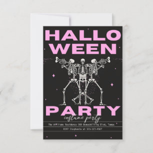 Adult Halloween Party Vintage Gothic Skull Invitation