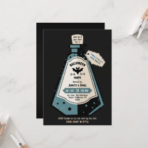 Adult Halloween Party Vintage Spooky black Bat Invitation