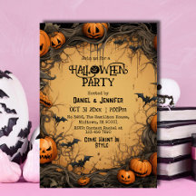 Adult Halloween party vintage spooky pumpkin bat