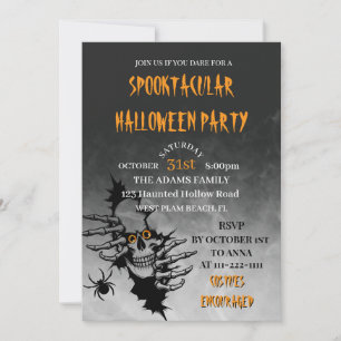 Adult Halloween Scary Costume Party Invitation