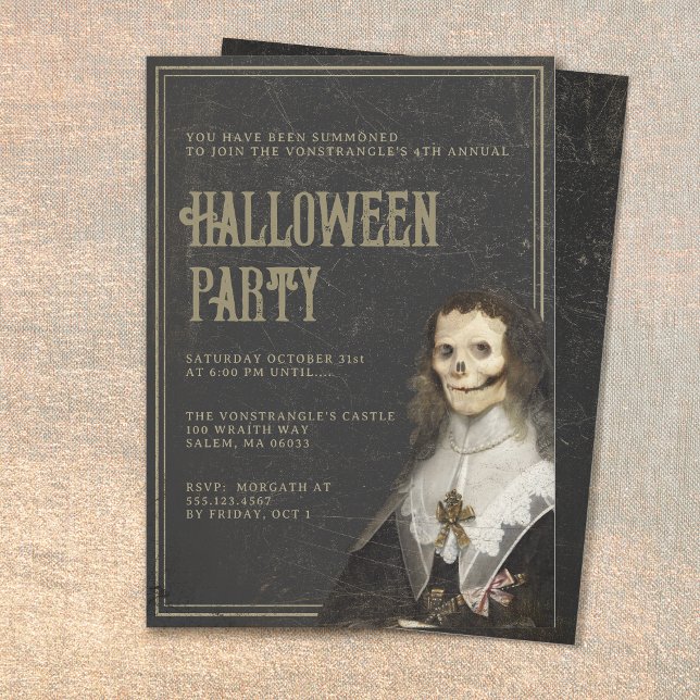 Adult Halloween Victorian Gothic Party Invitation (Creator Uploaded)