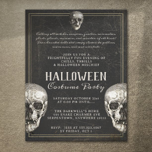 Adult Halloween Vintage Skull Party Flyer