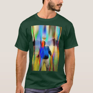 adult happy sportsman hitting ball with head T-Shirt