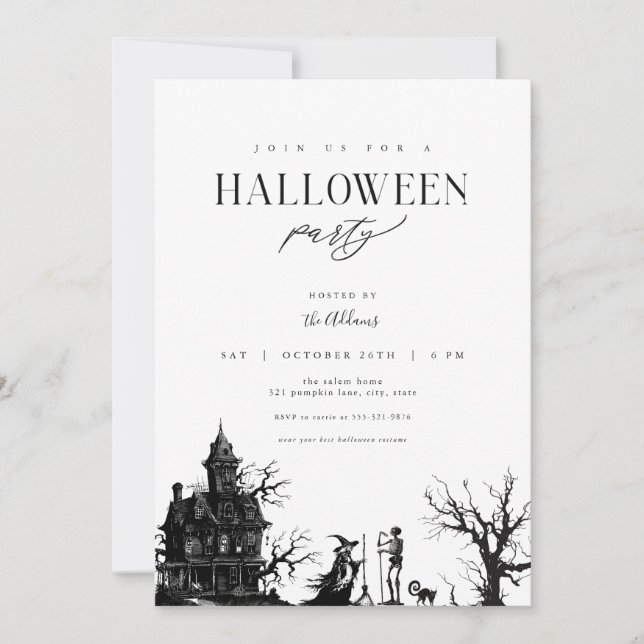 Adult Haunted House Halloween Party Invitation (Front)