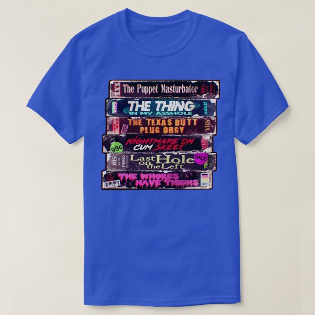 Adult Horror VHS T-Shirt (Design Front)