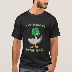 Adult Humour Duck Smoking Quack Pun Funny Dad Gift T-Shirt