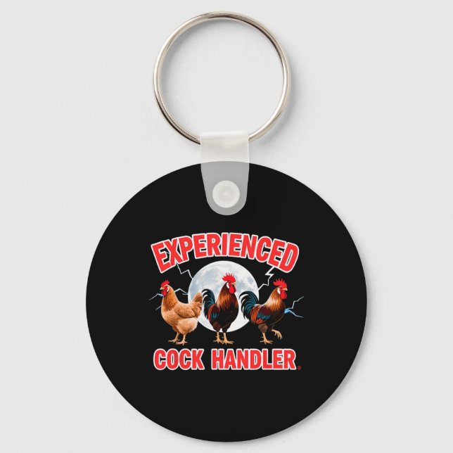 Adult Humour Experienced Handler Inappropriate  Key Ring (Front)