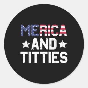Adult Humour Women Men Independence Day Classic Round Sticker