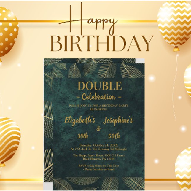 Adult Joint Double Birthday Gala Invitation (Creator Uploaded)