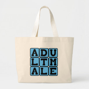 Adult Male, Manly Man Large Tote Bag