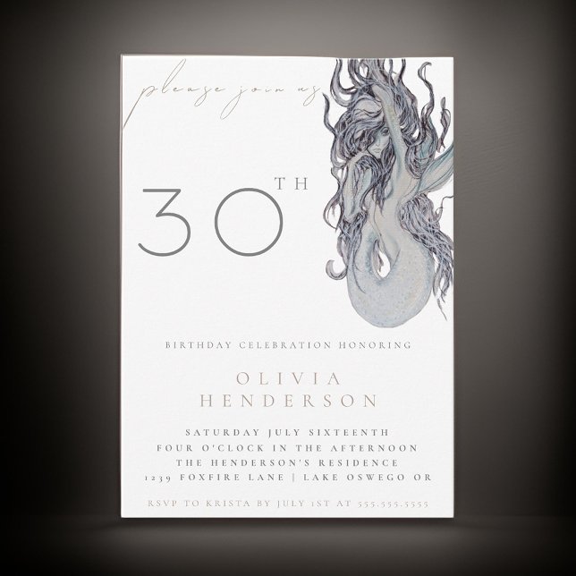 Adult Mermaid ANY Birthday Party Invitation (Creator Uploaded)