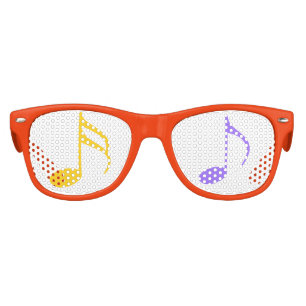 Adult *Music Notes* Party Shades-Orange Frame Kids Sunglasses